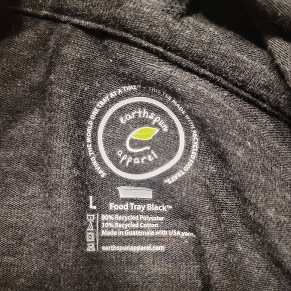 Earthspun Charcoal Zip-Up Hooded Sweater with Relaxed Fit Size Large - Picture 5 of 5